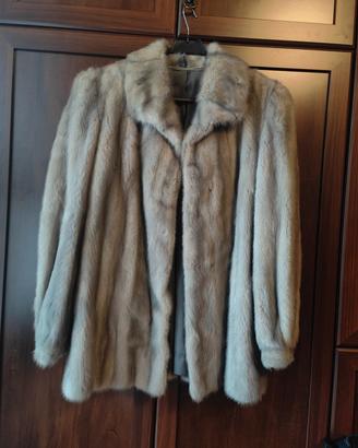 Pelliccia Donna Vero Pelo Di Visone grigio chiaro