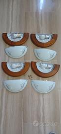 Set 4 Lampade Applique a parete – Legno e Vetro