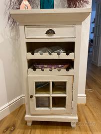 Mobile portavini con vetrina bianco