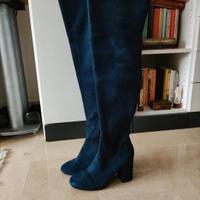 Stivali alti blu da donna Zara -