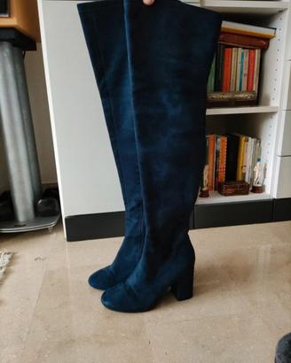 Stivali alti blu da donna Zara -