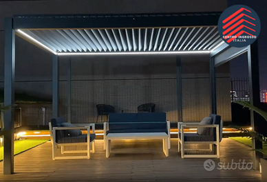 Pergola bioclimatica 6x4 m lamelle motorizzataLED