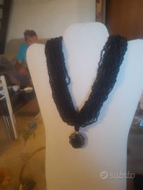 colana onice nero e argento 925