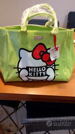 Borsa Hello Kitty Sanrio ,verde lucido, originale 