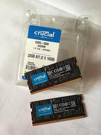 Crucial RAM 32GB Kit (2x16GB) DDR5 5600MHz
