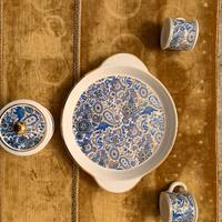 Set ceramica decorata floreale blu
