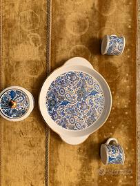 Set ceramica decorata floreale blu