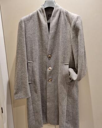Cappotto uomo elegante grigio spigato Taglia M