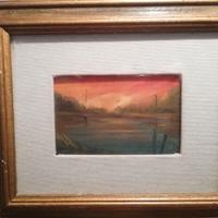 Dipinto tramonto olio su tela