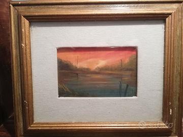 Dipinto tramonto olio su tela
