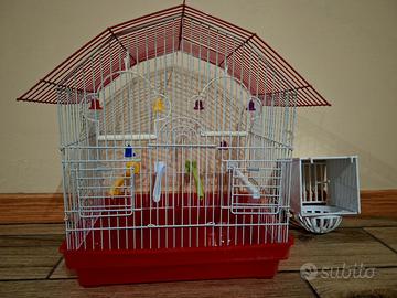 Gabbietta per volatili accessoriata con nido