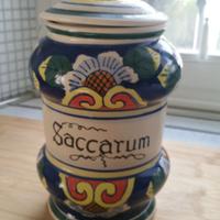 Vaso saccarum vintage farmacia dipinto a mano