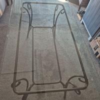 Tavolo ferro battuto e cristallo