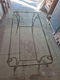 Tavolo ferro battuto e cristallo