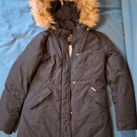 woolrich donna , bambina nero con vera pelliccia