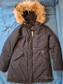 woolrich donna , bambina nero con vera pelliccia