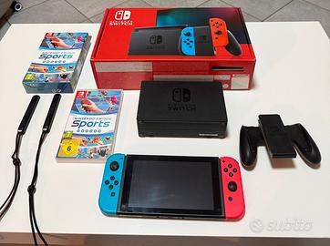 Nintendo Switch 1 + accessori + Nintendo Sport