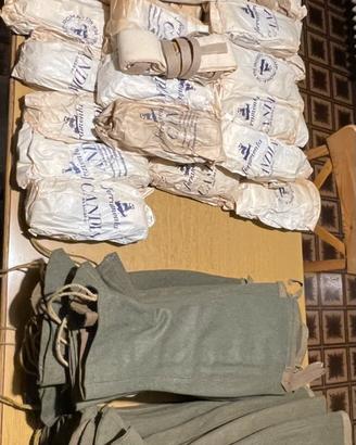 18set alpini esercito ghette + pelli foca sci 1971