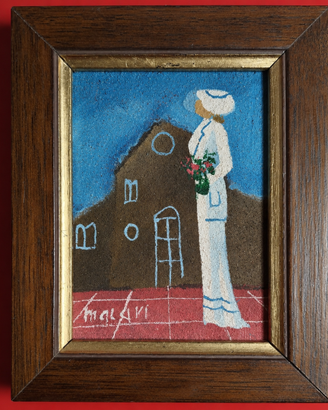 Quadro miniatura vintage stile Naïf materico - 