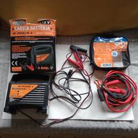 caricabatterie  auto/moto +cavi per moto/scooter 