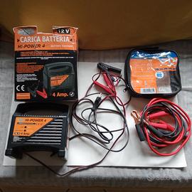 caricabatterie  auto/moto +cavi per moto/scooter 