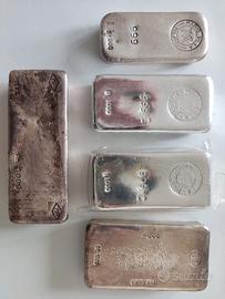 Lingotti argento puro Mario Villa, Argor, MP