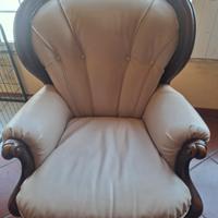 poltrona legno ed eco pelle 