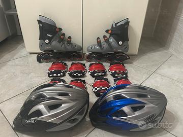 Kit pattini, protezioni, caschi