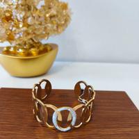 bracciale rigido dorato in acciaio inossidabile 