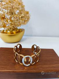 bracciale rigido dorato in acciaio inossidabile 