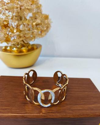 bracciale rigido dorato in acciaio inossidabile 