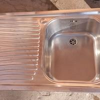 Lavandino in acciaio inox 1 vasca e sgocciolatoio