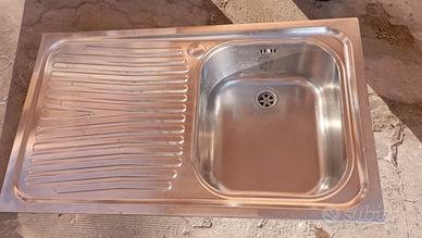 Lavandino in acciaio inox 1 vasca e sgocciolatoio