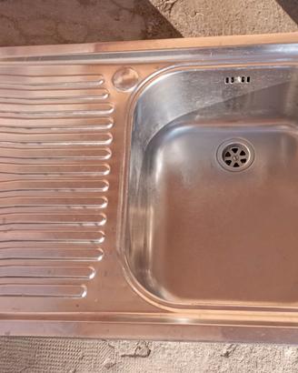 Lavandino in acciaio inox 1 vasca e sgocciolatoio