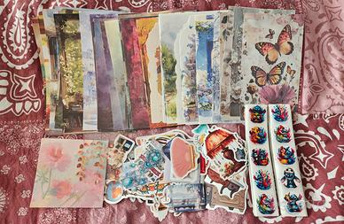 200 pezzi misti adesivi e fogli di carta 