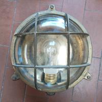 Lampade navali in ottone e vetro con marchio MM