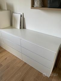 Cassettiera malm ikea bianca nuova