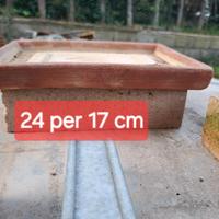 Sottovaso terracotta rettangolare