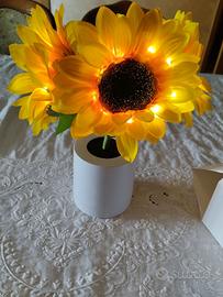 Lampada da tavolo con girasoli a led