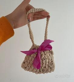 portamonete borsetta uncinetto fatta a mano vintag