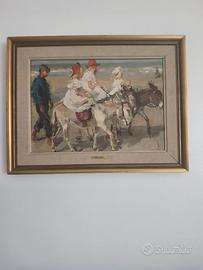 Riprodu quadro di Israels,A cavallo dell' asinello