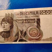 10000 lire castagno  banconota diecimila lire
