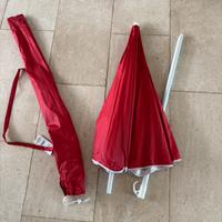 Ombrellone nuovo rosso e bianco