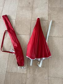 Ombrellone nuovo rosso e bianco