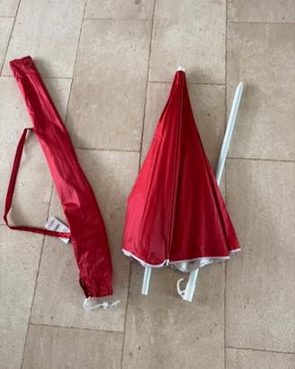 Ombrellone nuovo rosso e bianco