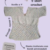 T-shirt all'uncinetto