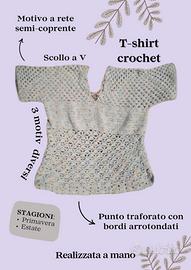 T-shirt all'uncinetto