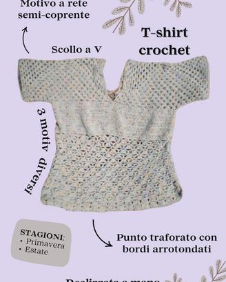T-shirt all'uncinetto