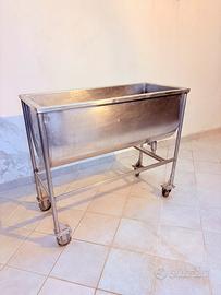 Vasca con ruote in acciaio inossidabile