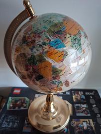 mappamondo artistico in madreperla e pietre dure